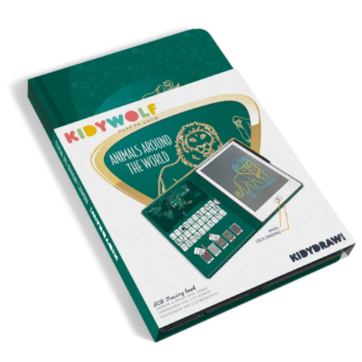 KIDYWOLF zīmēšanas planšete Animals Around The World, KIDYDRAW-MINI-AAW