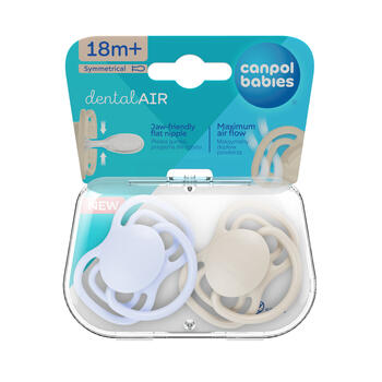 CANPOL BABIES silikona simetriski knupīši NUDE, Blue, 18+m, 2 gab.,  23/227_blu