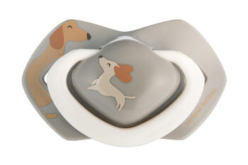 CANPOL BABIES silikona simetriskie knupīši Light Touch DOGS, 6-18m,  2 gab.,  22/671