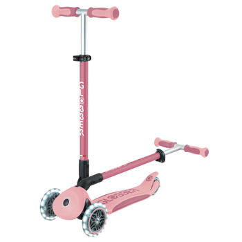 GLOBBER skrejritenis Go Up Deluxe Lights 360°, pasteļrozā, 699-310