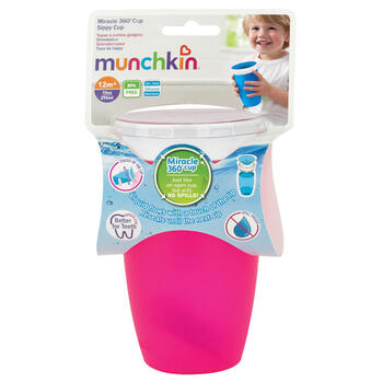 MUNCHKIN Sippy krūzīte, rozā, Miracle 360, 12m+, 296ml, 90073