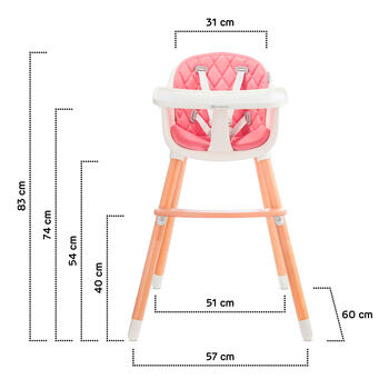 KINDERKRAFT barošanas krēsliņš Sienna Pink