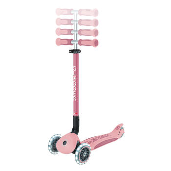 GLOBBER skrejritenis Go Up Deluxe Lights 360°, pasteļrozā, 699-310