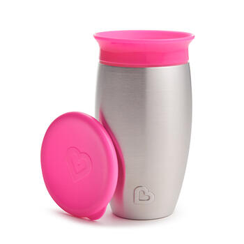 MUNCHKIN Sippy krūzīte, rozā, Miracle 360, 12m+, 296ml, 90097