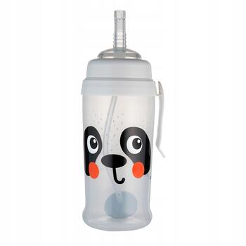 CANPOL BABIES neizlejamā sporta pudele ar salmiņu BabiesBoo panda, 270 ml, 56/510_whi