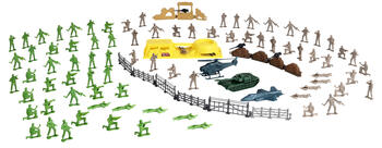 CHAP MEI rotaļlietu komplekts Soldier Force Bucket, 100 pcs., 545032