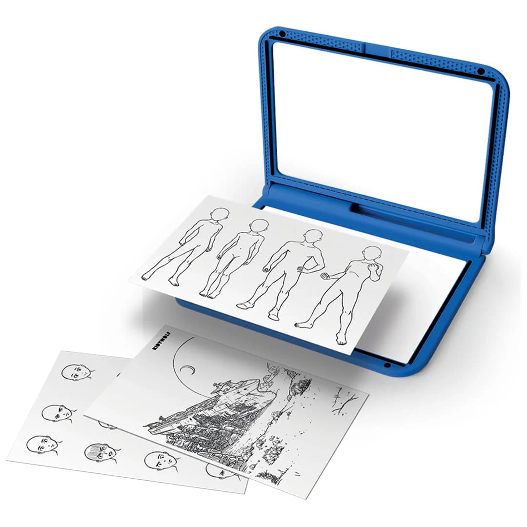 KIDYWOLF izgaismota zīmēšanas planšete, zila, KIDYDRAW-PRO-BU