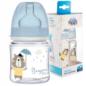 Canpol babies Plata kakla barošanas pudelīte Anti-colic 120ml Easy Start BONJOUR PARIS 35/231_blu