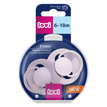 LOVI silikona dinamiskais knupītis Prime, Lilac/ Violet,  6-18m,  2 gab.,  34/422