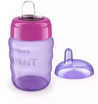 Philips Avent Easy Sip mācību krūzīte, 9M+, 260ml, silikona snīpis, rozā (SCF553/03)