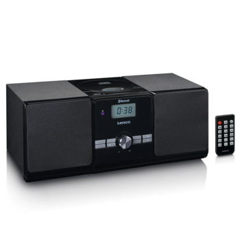 Lenco Mikro mūzikas sistēma ar Bluetooth, melna (MC-030BK)