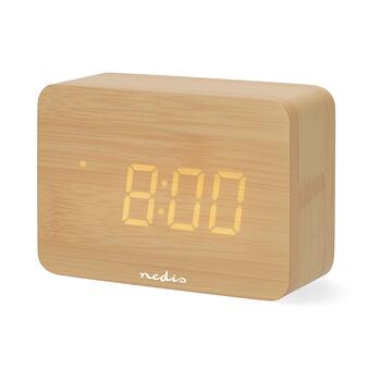 Nedis digitālais radio modinātājs, koka (CLDK2008BN)