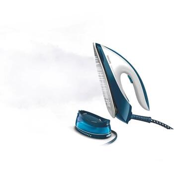 PHILIPS PerfectCare Compact Tvaika ģeneratora gludeklis, zils/balts (GC7840/20)