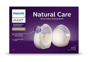 Philips Avent Natural Care dubultais brīvroku valkājamais krūts piena sūknis (uzlādējams) (SCF495/11)