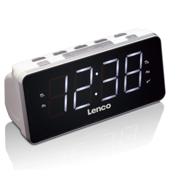 Lenco radio pulkstenis, ar lielu displeju, balts (CR-18 White)