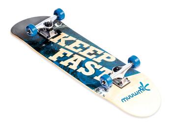 Muuwmi Skateboard skrituļdēlis ar pārnēsājamo somu, ABEC 5, Wave (AU 561)