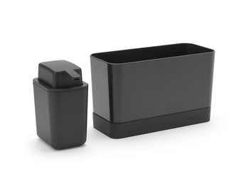 BRABANTIA virtuves piederumu organizators + ziepju dozators, Dark Grey (302602)