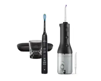 Philips Sonicare Cordless Power Flosser DiamondClean 9000 mutes dobuma irrigators, melns (HX3886/43)