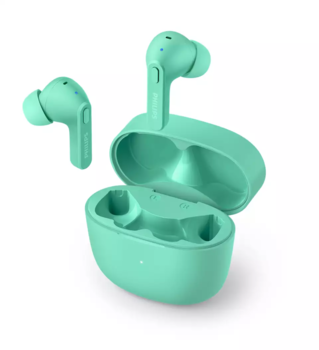 PHILIPS in-ear true bezvadu austiņas ar portatīvo uzlādes ietvaru, zaļas (TAT2206GR/00)