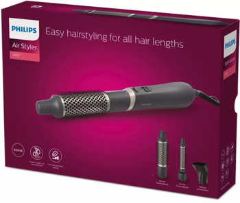 PHILIPS Air Styler Essential matu veidotājs, 800W, melns (BHA301/00)