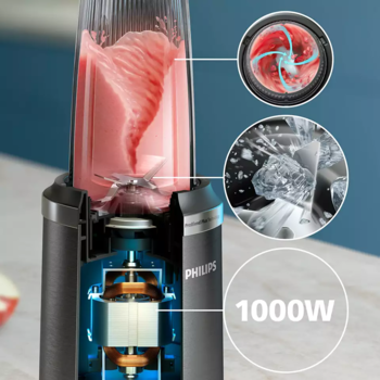 PHILIPS 5000 Series blenderis, 1000W, melns (kompl. 3 krūzes) (HR2767/00)