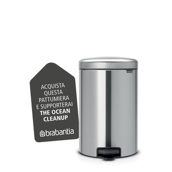 BRABANTIA atkritumu tvertne ar pedāli NewIcon, 20 l, Matt Steel (114021)