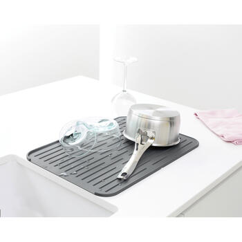 BRABANTIA Silikona trauku žāvēšanas paliktnis, dark grey (117442)