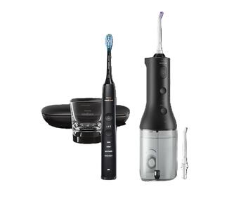 Philips Sonicare Cordless Power Flosser DiamondClean 9000 mutes dobuma irrigators, melns (HX3886/43)