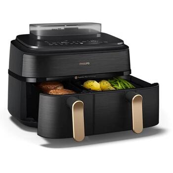 PHILIPS karstā gaisa katls ar diviem groziem un tvaika funkciju, 2750W, 9L (NA552/00)