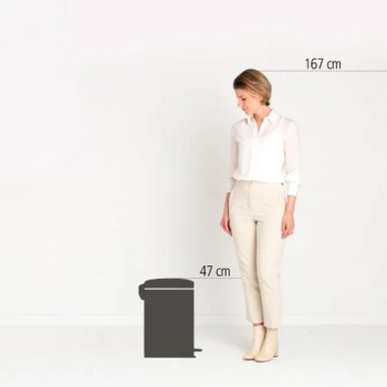 BRABANTIA atkritumu tvertne ar pedāli NewIcon, 20 l, Matt Black (114106)