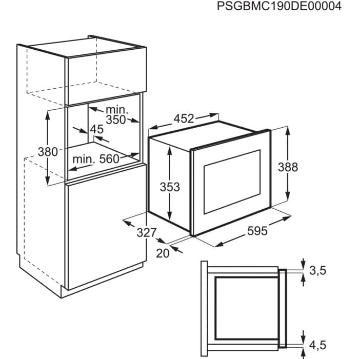 Electrolux mikroviļņu krāsns (iebūv.), melna , 20l (LMS2203EMX)