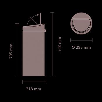 BRABANTIA aktritumu  tvertne Touch Bin 30l, Matt steel (115349)