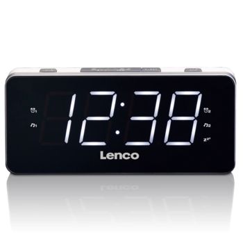Lenco radio pulkstenis, ar lielu displeju, balts (CR-18 White)