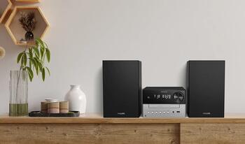 PHILIPS mūzikas sistēma ar Bluetooth, CD, 20W, melns/sudraba (TAM3205M2/12)