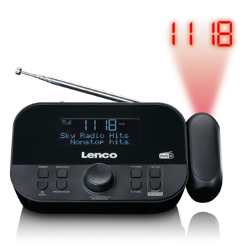 Lenco radio pulkstenis ar projekciju, melns (CR-615BK)