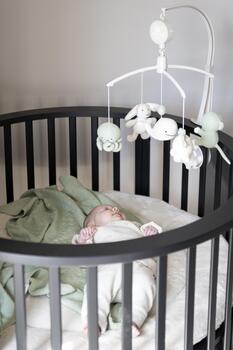 Baby's only muzikālais karuselis, dzīvnieki, 0+, Laurel green/ Warm linen (BO-815.023.062.50)