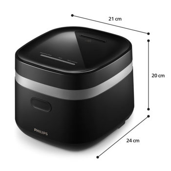 PHILIPS 3000. sērijas Mini daudzfunkcionālais katls, melns (HD3090/80)