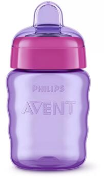 Philips Avent Easy Sip mācību krūzīte, 9M+, 260ml, silikona snīpis, rozā (SCF553/03)