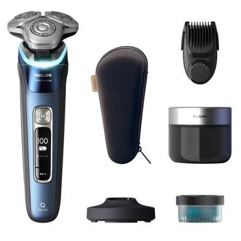 Prece ar Bojātu iepakojumu- PHILIPS i9000 Prestige Ultra Elektroskuveklis mitrai/sausai skūšanai (lādējams), Mystic Aqua (XP9201/33-B)