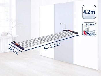 LEIFHEIT Veļas žāvētājs karināms Quartett 42 Extendable Aluminium (1081413)