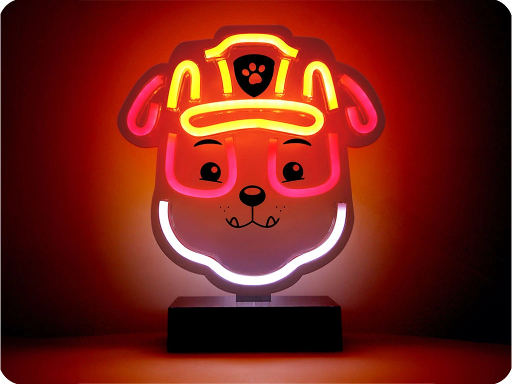 PAW PATROL Led neona lampa uz statīva bērniem, Ķepu patruļa-Rubble (29672)