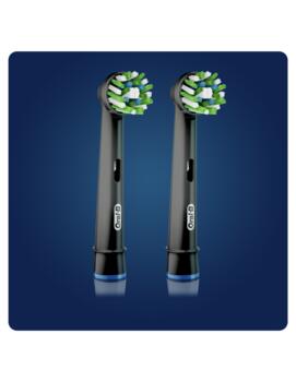 BRAUN el.zobu birstes uzgalis Cross Action, 2 gab, melns (EB 50-2 BLK)