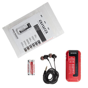 AIWA kabatas radio ar austiņām, sarkans (R-22RD)