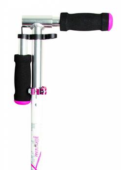 Muuwmi Aluminium Scooter skrejritenis 125 mm, balts/rozā (AU 347)