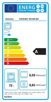 Electrolux cepeškrāsns, iebūv., 72l (EOF3H40X)