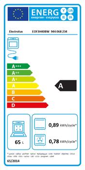 Electrolux cepeškrāsns, iebūv., 65l (EOF3H40BW)
