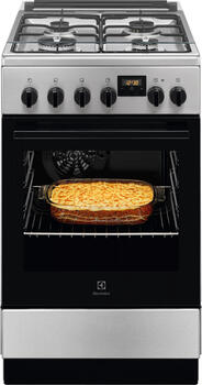 Electrolux gāzes plīts ar elektrisko cepeškrāsni, nerūsējoša tērauda, 50cm (LKK540232X)