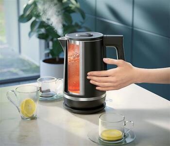 PHILIPS Double Walled Kettle 7000. sērijas tējkanna, 1.7L, melna (HD9396/90)