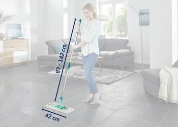 LEIFHEIT Grīdas birste ar teleskopisku kātu Profi XL cotton plus 42cm (1055023)