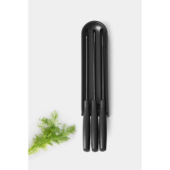 BRABANTIA Atvilktņu nažu bloks un naži Tasty+, Dark Grey (123023)